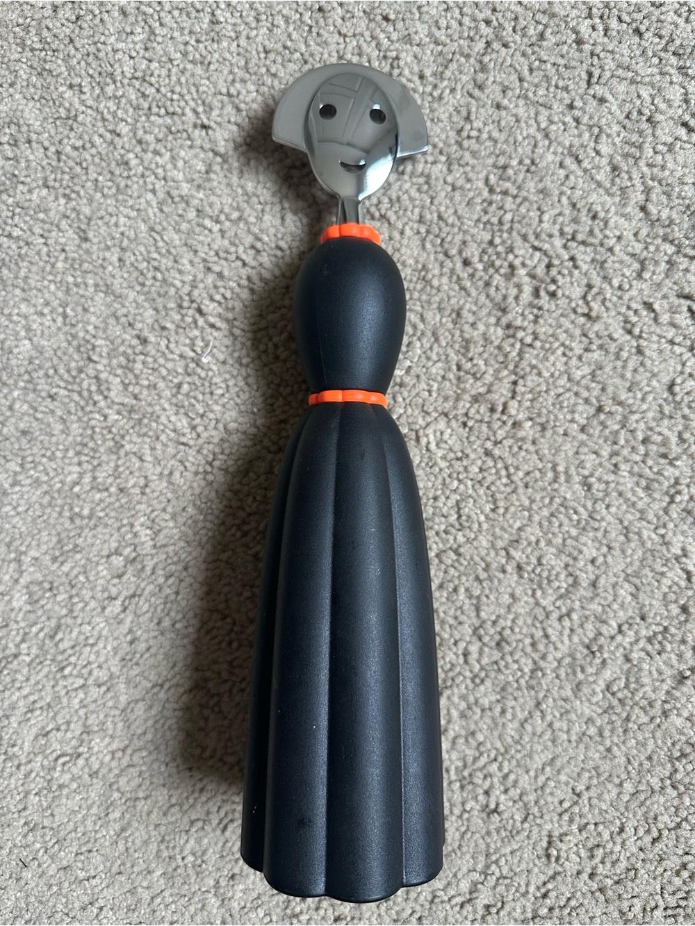 ALESSI Anna Pepper Mill Black And Orange Made In Italy